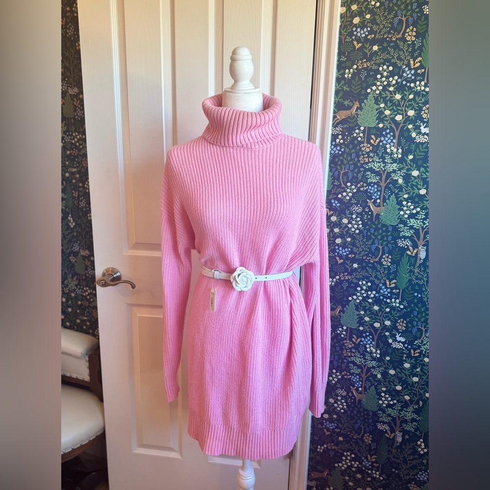 H&M Pink Turtleneck Sweater Dress​